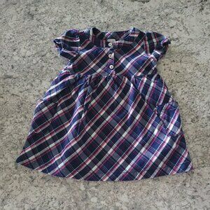 Carter's Just One You Black/Gray/Pink Plaid Dress